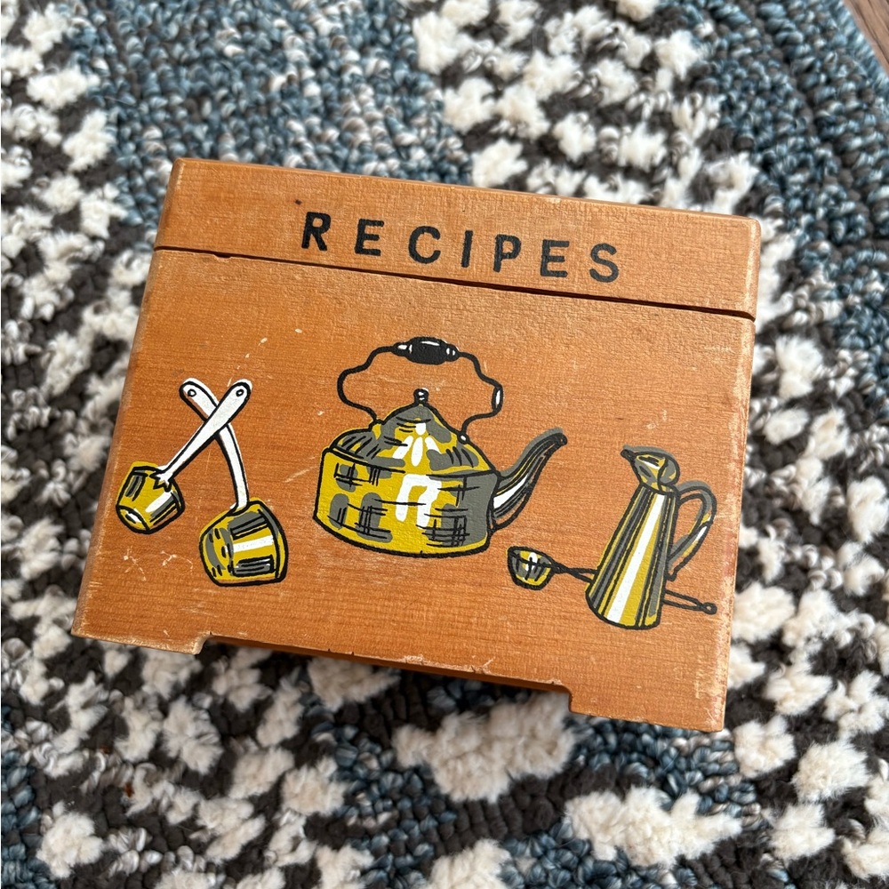 Vintage wood recipes box